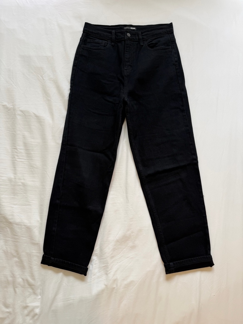 Fashion Nova Cuffed Black Jeans